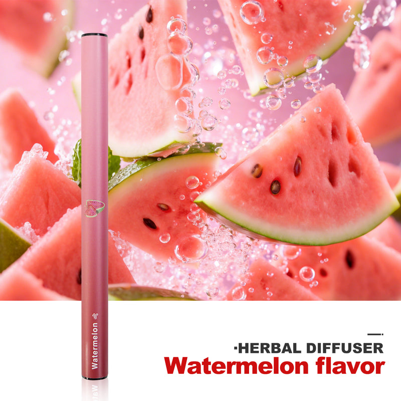 HOLYMOLY B Watermelon flavor herbal diffuser with fresh watermelon slices background