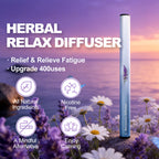 HOLYMOLY Melatonin Diffuser in a sunset field of daisies and lavender, highlighting its nicotine-free and natural smoking alternative benefits