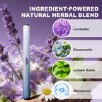HOLYMOLY Melatonin Diffuser surrounded by lavender and daisies, detailing its sleep benefits with Lavender, Chamomile, Lemon Balm, and Melatonin ingredients