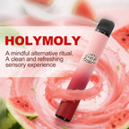 HOLYMOLY Watermelon herbal diffuser with pink juice swirl and fresh fruit slices for a calming habit change ritual`